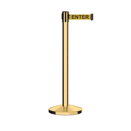 Montour Line Stanchion Belt Barrier Pol.Brass Post 13ft. Cau.Belt ES400-PB-CAUYB-130